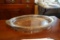 GLASS PLATTER WITH SILVER-PLATE RIM