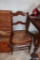 VINTAGE WOOD AND RATTAN CHAIR