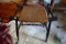 VINTAGE WOOD AND WICKER BENCH SEAT