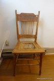 VINTAGE WOOD AND CANE CHAIR