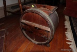 WOODEN HAND CRANK BARREL STAVE