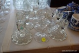 ASSORTED CRYSTAL/GLASS CANDLESTICK HOLDERS