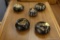 ROUND LIDDED BLACK/GOLD TRINKET BOX LOT