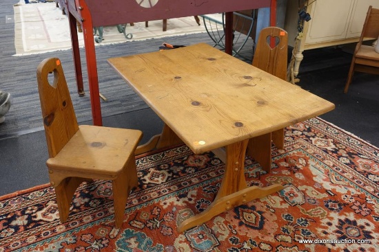 WOODEN CHILD SIZED TABLE AND CHAIRS SET