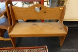 WOODEN HEART CUTOUT CHILD'S BENCH