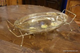 LARGE OVAL PYREX ON SERVING RACK