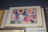 FRAMED AND MATTED FLORAL STILL LIFE ART