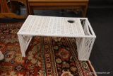 WHITE WICKER BREAKFAST TRAY