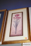 FRAMED AND MATTED RED FLOWER PRINT