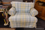 HAVERTY'S PASTEL PLAID OVERSTUFFED CHAIR
