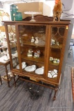 MAHOGANY GLASS FRONT CURIO CABINET