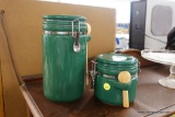 GREEN KITCHEN CANISTER SET