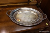 OVAL SILVER-PLATE TRAYS LOT