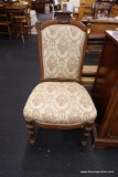 VINTAGE WOODEN NEEDLE POINT CHAIR