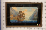 FRAMED AND MATTED SHIP PRINT