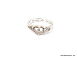 .925 LADIES STERLING SILVER HEART RING 7 1/4