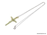 .925 UNISEX STERLING SILVER CROSS ON 18IN CABLE NECKLACE