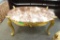 MAUVE MARBLE TOP REPRODUCTION COFFEE TABLE