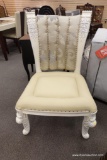 OVERSIZED CREAM-COLORED DESIGNER SIDE CHAIR