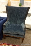 LIGHT BLUE FLARE-TOP ARM CHAIR
