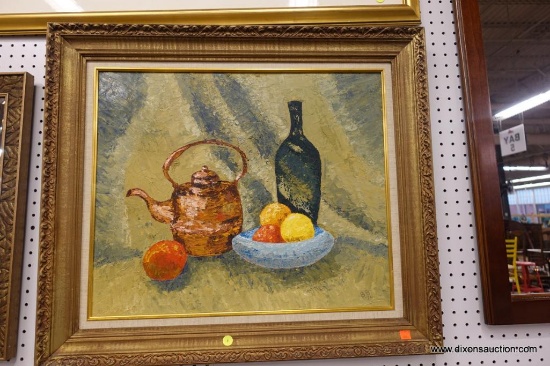 FRAMED OIL ON CANVAS STILL LIFE