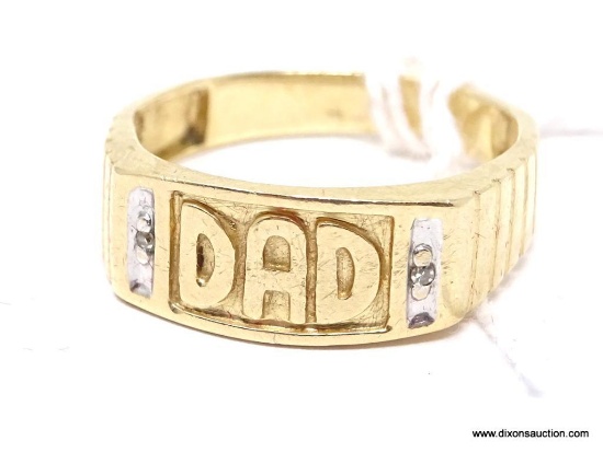 14K YELLOW GOLD DAD RING SIZE 9.5