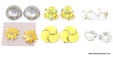 LOT OF 6 FLORAL DESIGN CLIP ON EARRINGS.