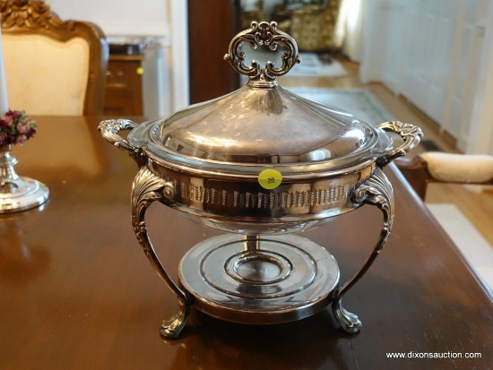 (DR) ROUND CHAFING DISH W LINER AND SPOONS