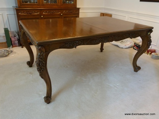 (DR) HAND CARVED NARRA WOOD DINING TABLE