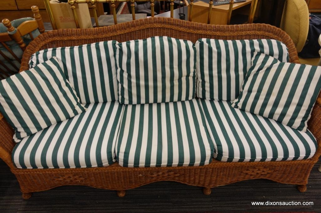 Natural Henry Link Wicker Sofa Estate Personal Property