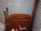 (BR) ANTIQUE BLONDE MAHOGANY DECO FULL SIZE BED- VERY GOOD CONDITION- HAS WOODEN RAILS-