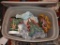 (BR) TUB LOT CONTAINING PORCELAIN NATIVITY SET, COMPOSITION NATIVITY SET, OTHER PORCELAIN CHRISTMAS