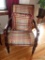 (LR)ONE OF A PAIR OF CHERRY FAIRFIELD ARM CHAIRS-EXCELLENT CONDITION-REEDED COLUMNED ARMS AND LEGS-