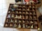 (BASE-STAIR-RM) WOODEN COLLECTORS TRAY WITH BEAR AND BUNNY COMPOSITION FIGURINES