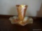 (LR) 2 PCS. OF CARNIVAL GLASS IN THE IRIS AND HERRINGBONE PATTERN- VASE-9