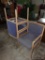 (GARAGE) 3 MAPLE AND UPHOLSTERED ARM CHAIRS- ( MATCH ONE IN THE BASEMENT)- 22