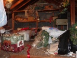 (ATTIC)ENTIRE CONTENTS OF ATTIC- LARGE AMOUNT OF CHRISTMAS ITEMS SOME NEW IN BOXES, VINTAGE RECORD