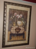 (DEN) FRAMED ORIENTAL STILL LIFE PRINT IN SILVER TONE FRAME-29