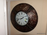 (BASE-RM-1) DECORATIVE METAL EMBOSSED QUARTZ WALL CLOCK- 23