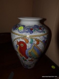 (BASE-RM-1) ORIENTAL VASE WITH PAINTED BIRD-10.5