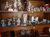 (BASE-STAIR-RM) PORCELAIN CLOWN FIGURINES, ANGELS, 4 MINIATURE CLOCK FIGURINES, ETC.