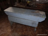 (STORAGE RM) BLUE PAINTED WOODEN BENCH-11
