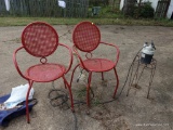 (DRIVEWAY) 2 METAL PATIO CHAIRS- 22