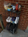 (BACK PORCH) ALL THE CONTENTS ON PORCH- METAL SHELVING UNIT- 20