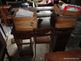 (GARAGE) PINE DESK WITH CHAIR- DOVETAIL DRAWERS WITH PINE SECONDARY- 50