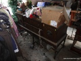 (GARAGE) MAHOGANY DECO SIDEBOARD ( VENEER ISSUES ON FRONT- GOOD AS A PAINTED SHABBY CHIC LOOK)- 64