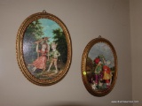 (LR) PR. OF OVAL COMPOSITION FRAMES WITH PORCELAIN FIGURINES- 12