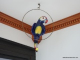 (SUNRM) HANGING PORCELAIN PARROT ON SWING-10