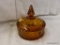 (DIS)VINTAGE AMBER GLASS CANDY DISH