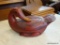 CARVED WOODEN DUCK LIDDED DISH